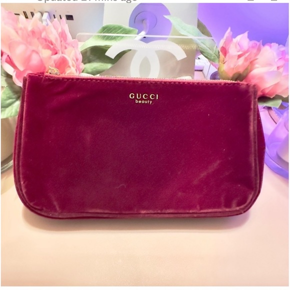 Gucci Other - Gucci Red Velvet Cosmetic Bag